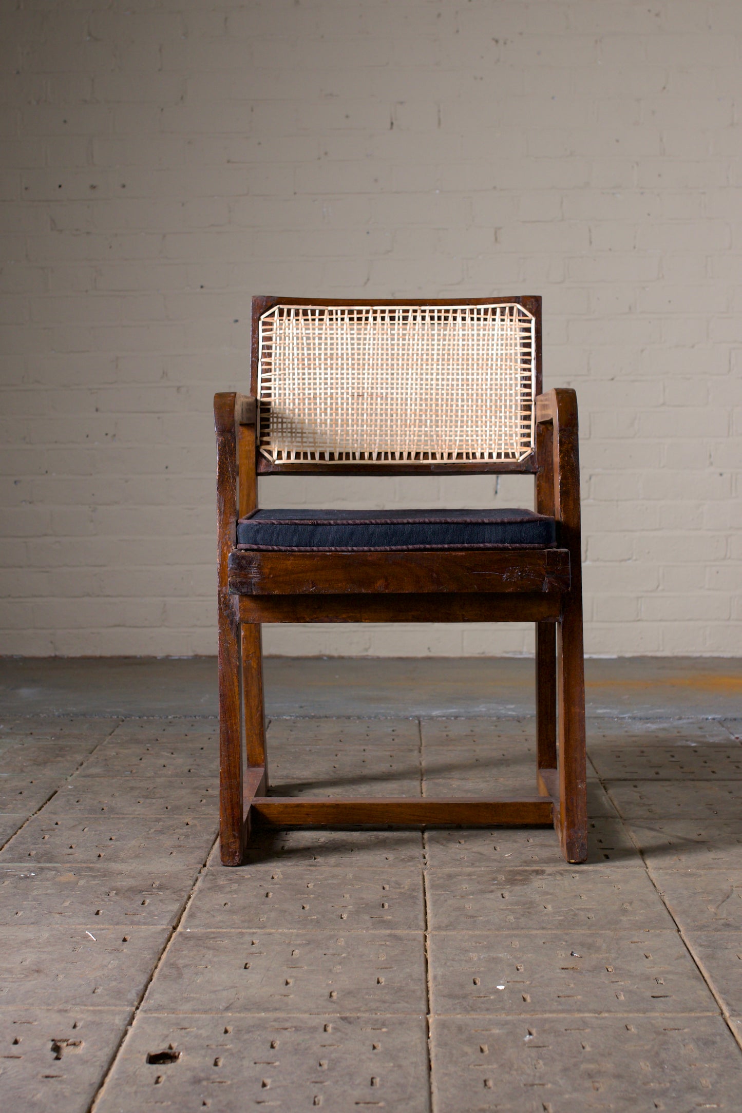 Pierre Jeanneret Dining Office "Box Chair" Produced for Chandigarh, 1950s