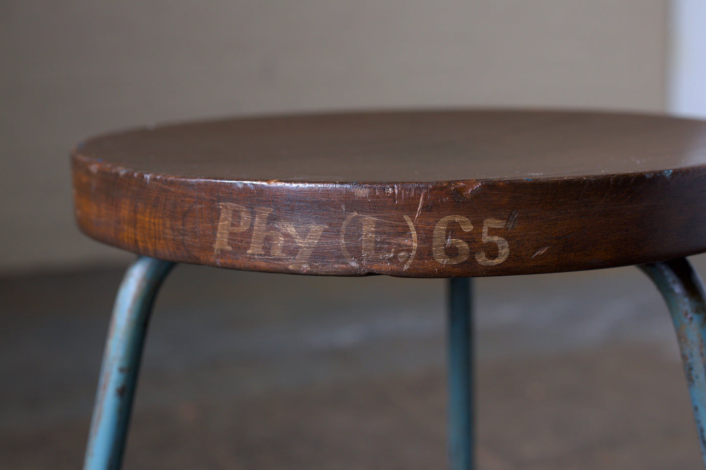 Pierre Jeanneret Stool in Teak & Iron Produced for Chandigarh, 1950s