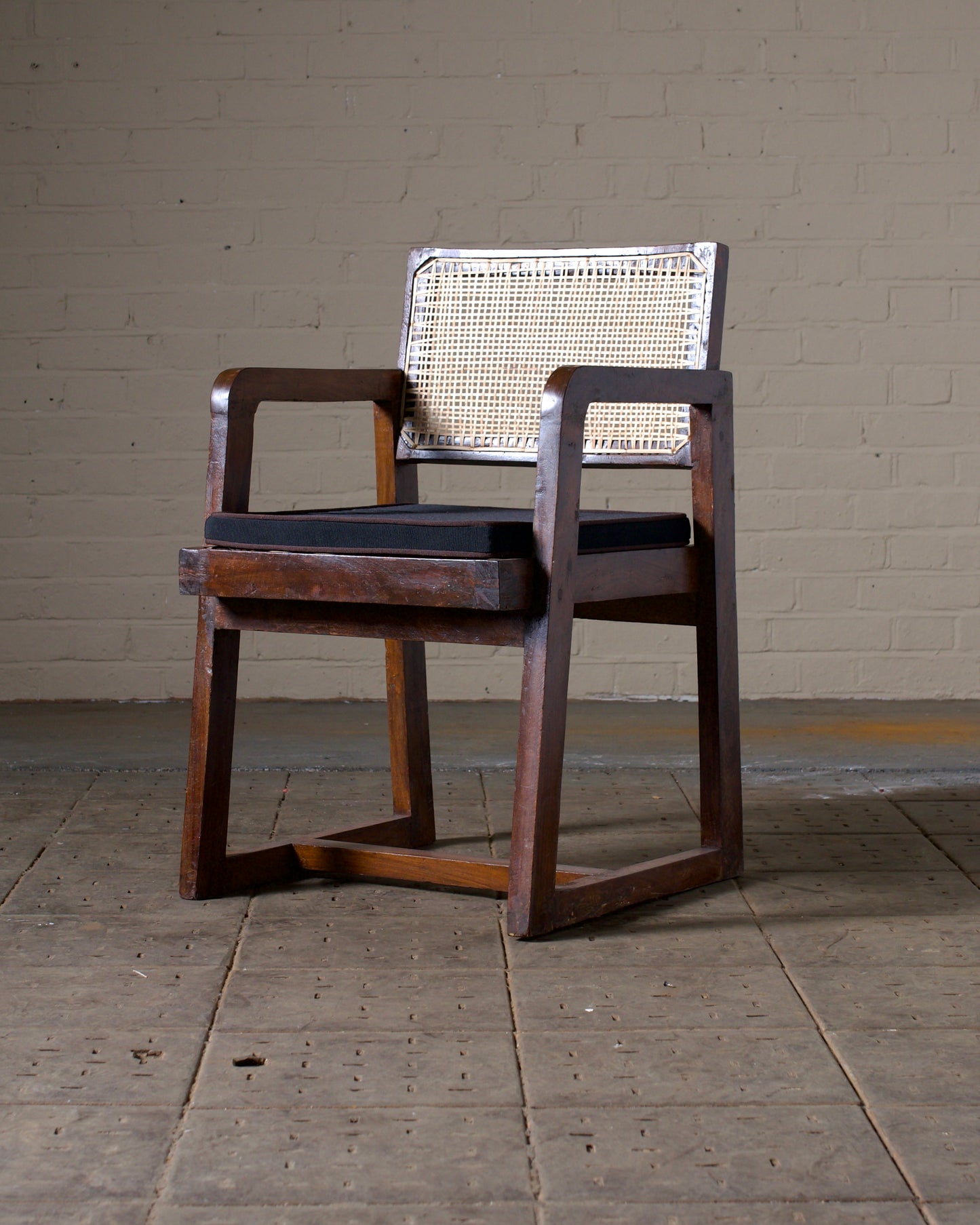 Pierre Jeanneret Dining Office "Box Chair" Produced for Chandigarh, 1950s