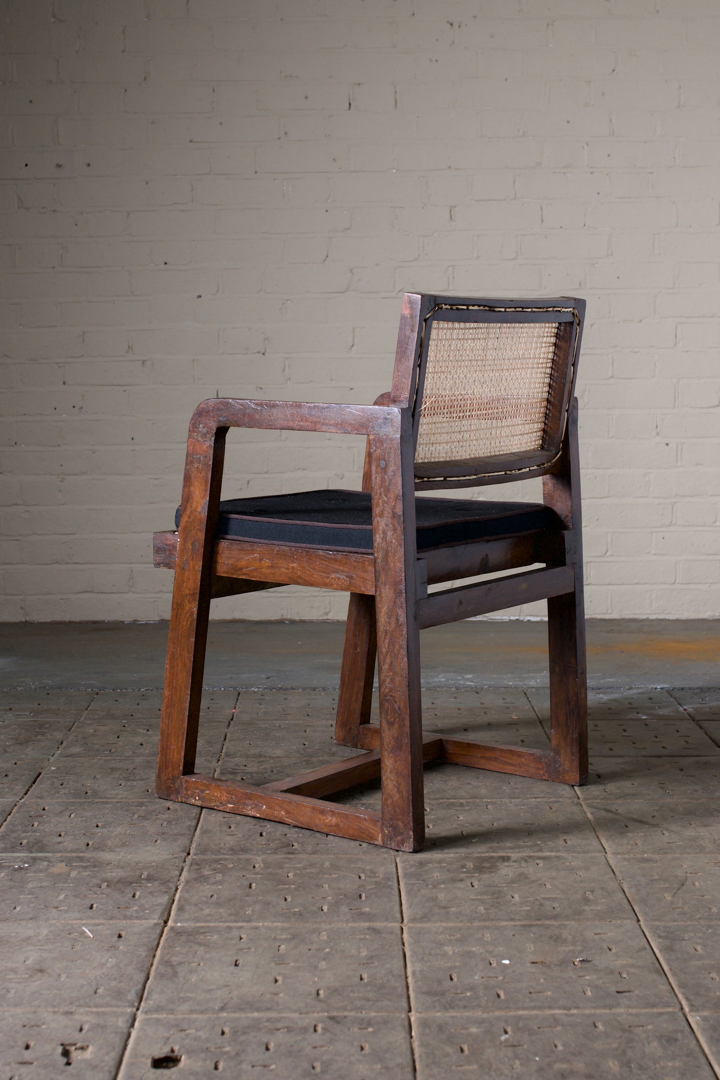 Pierre Jeanneret Dining Office "Box Chair" Produced for Chandigarh, 1950s