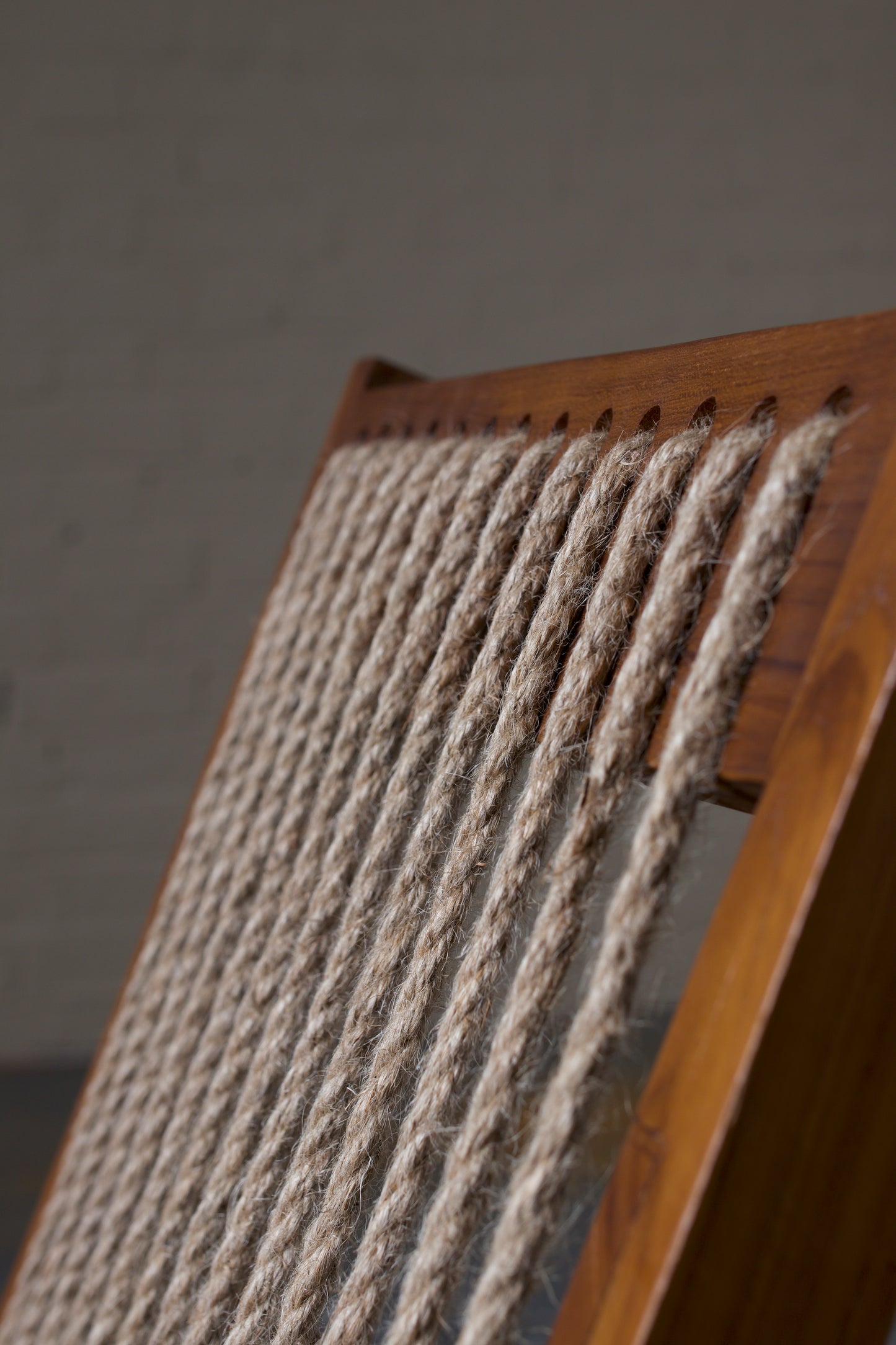 Handcrafted Lounge Chair, Made of Teak Wood and Woven Rope