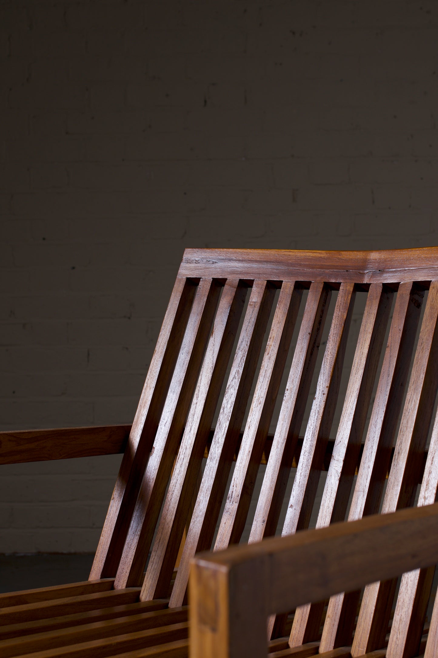 Modern Slatted arm chair with adjustable Back rest