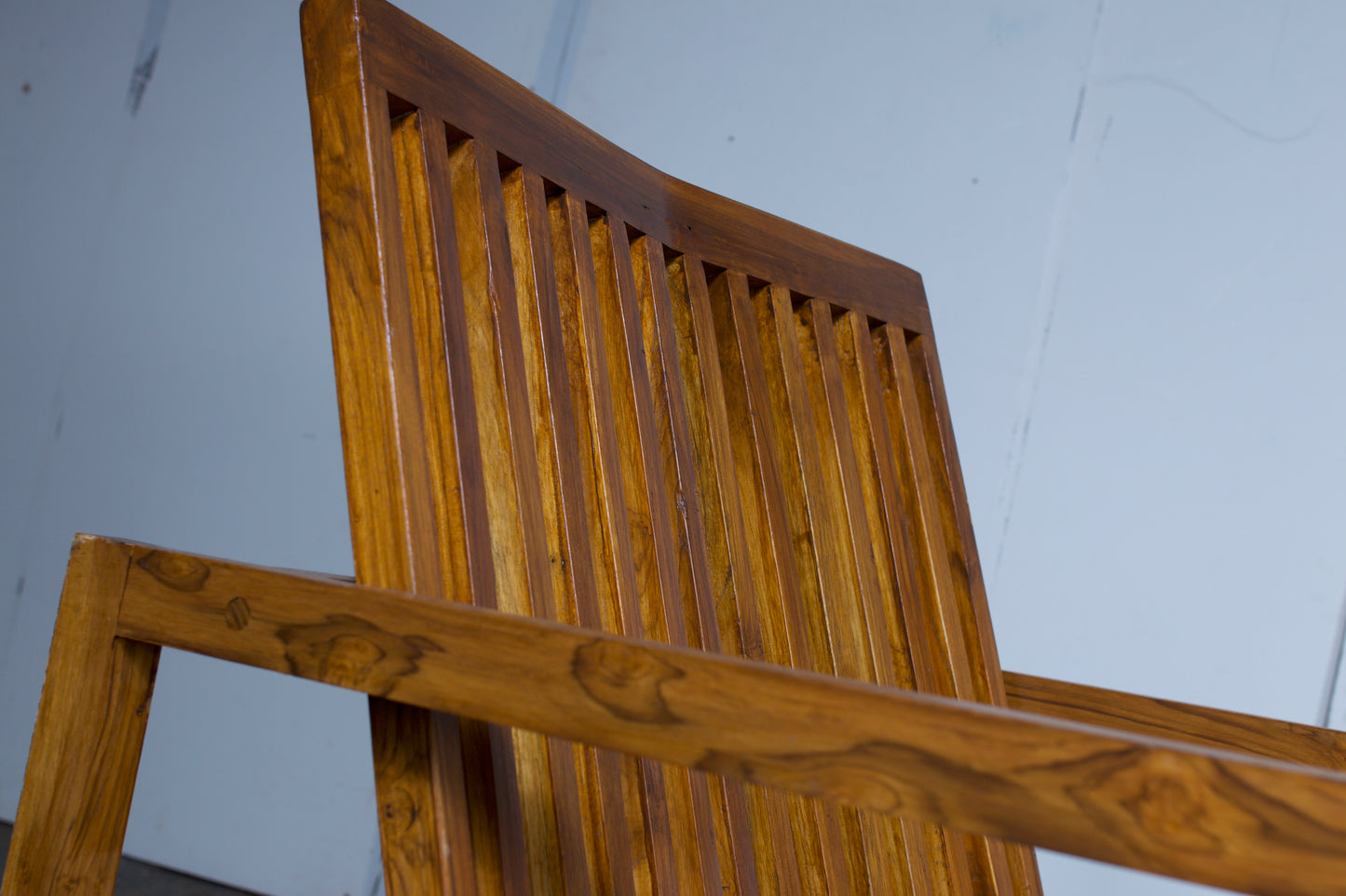 Modern Slatted arm chair with adjustable Back rest