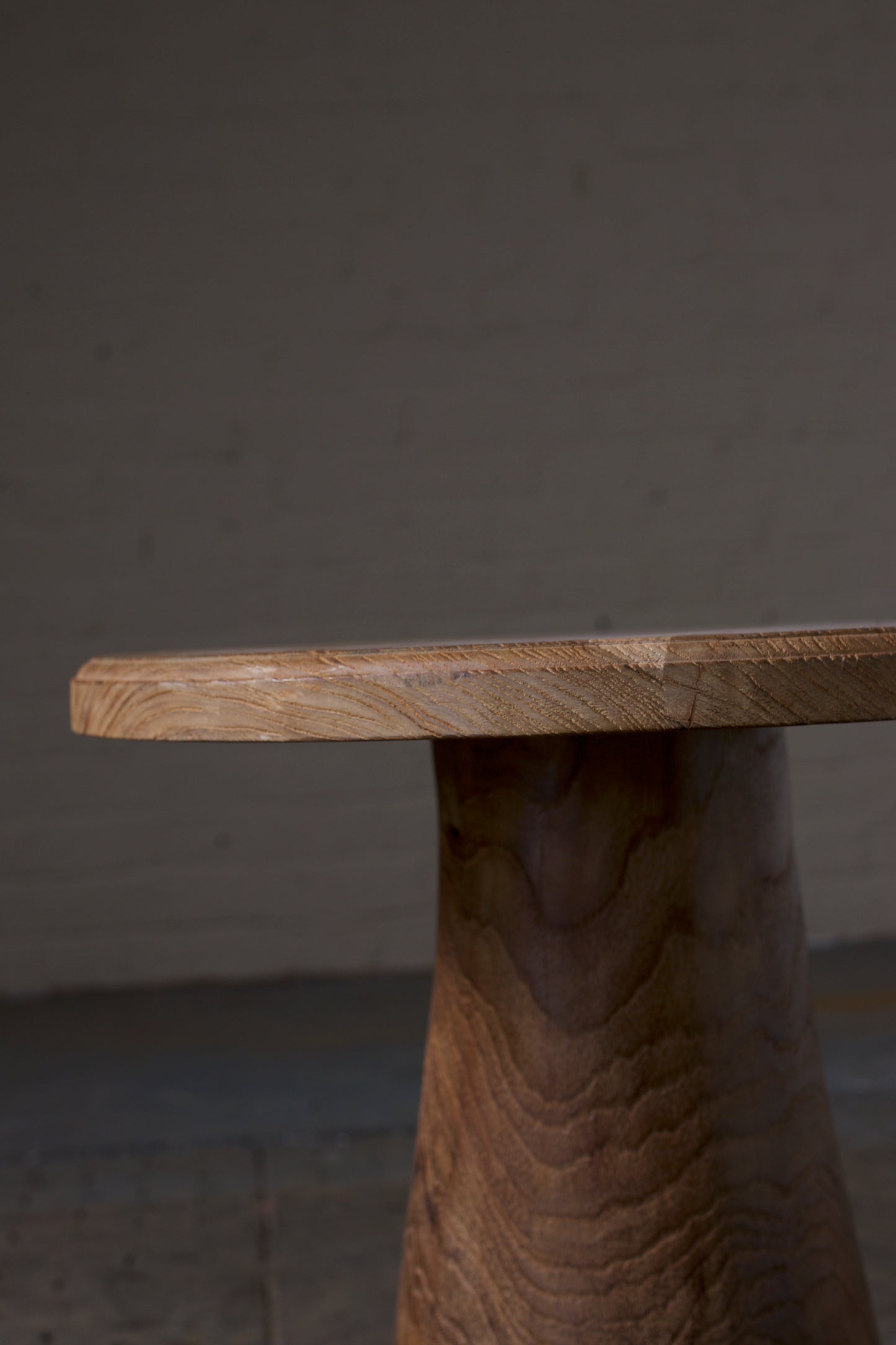 Teak wood round side table