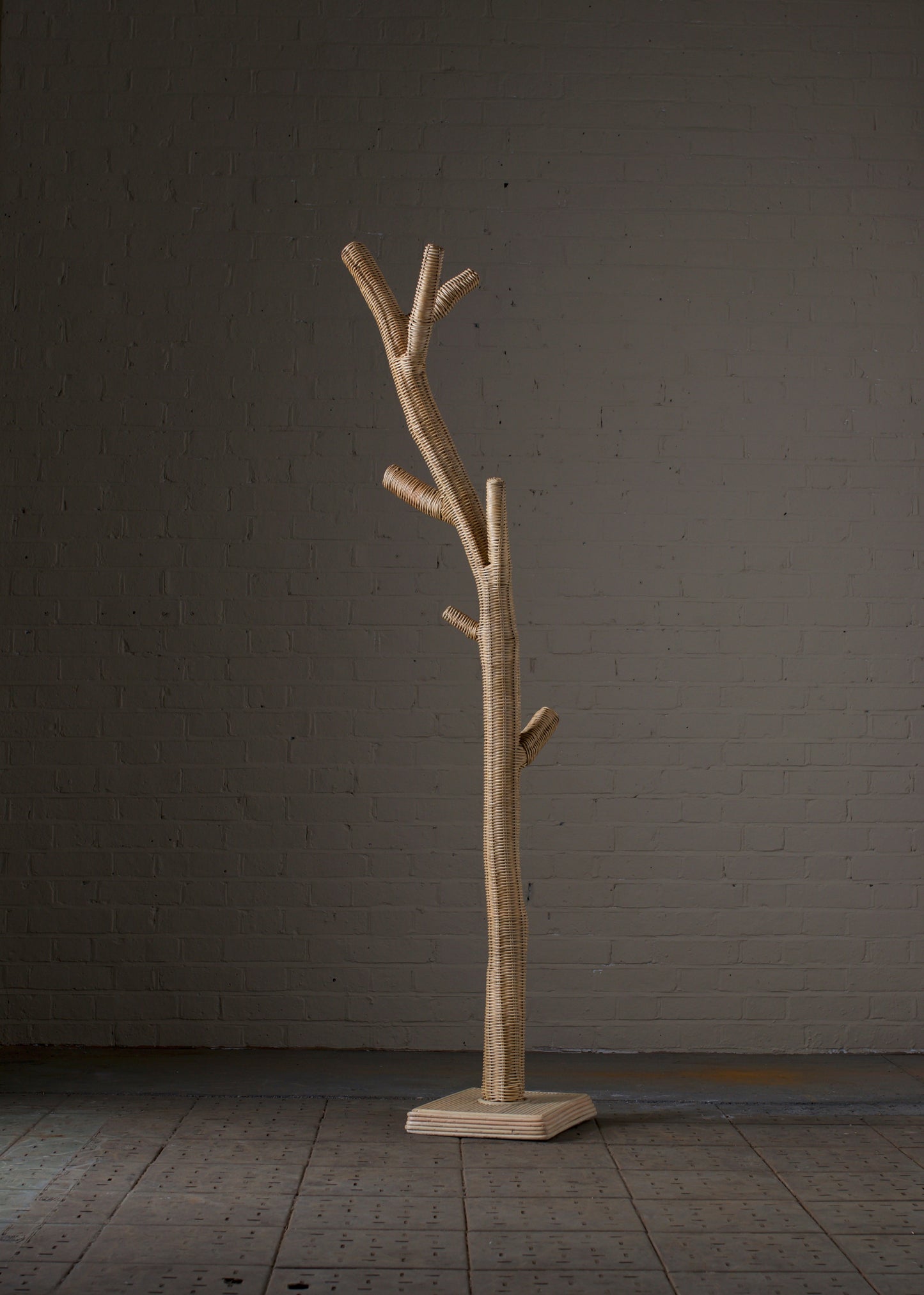 Rattan coat hanger