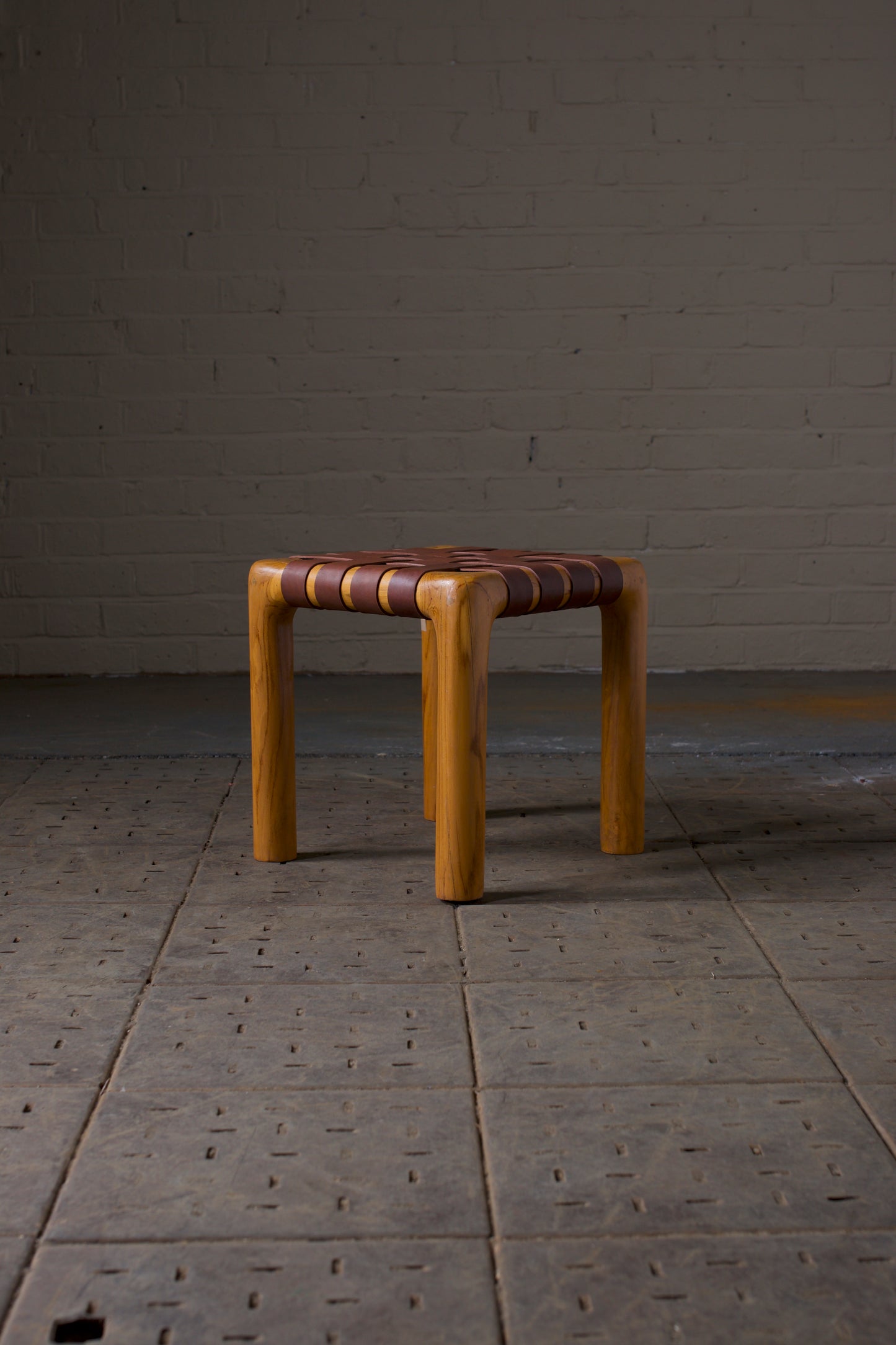 Leather strapped stool