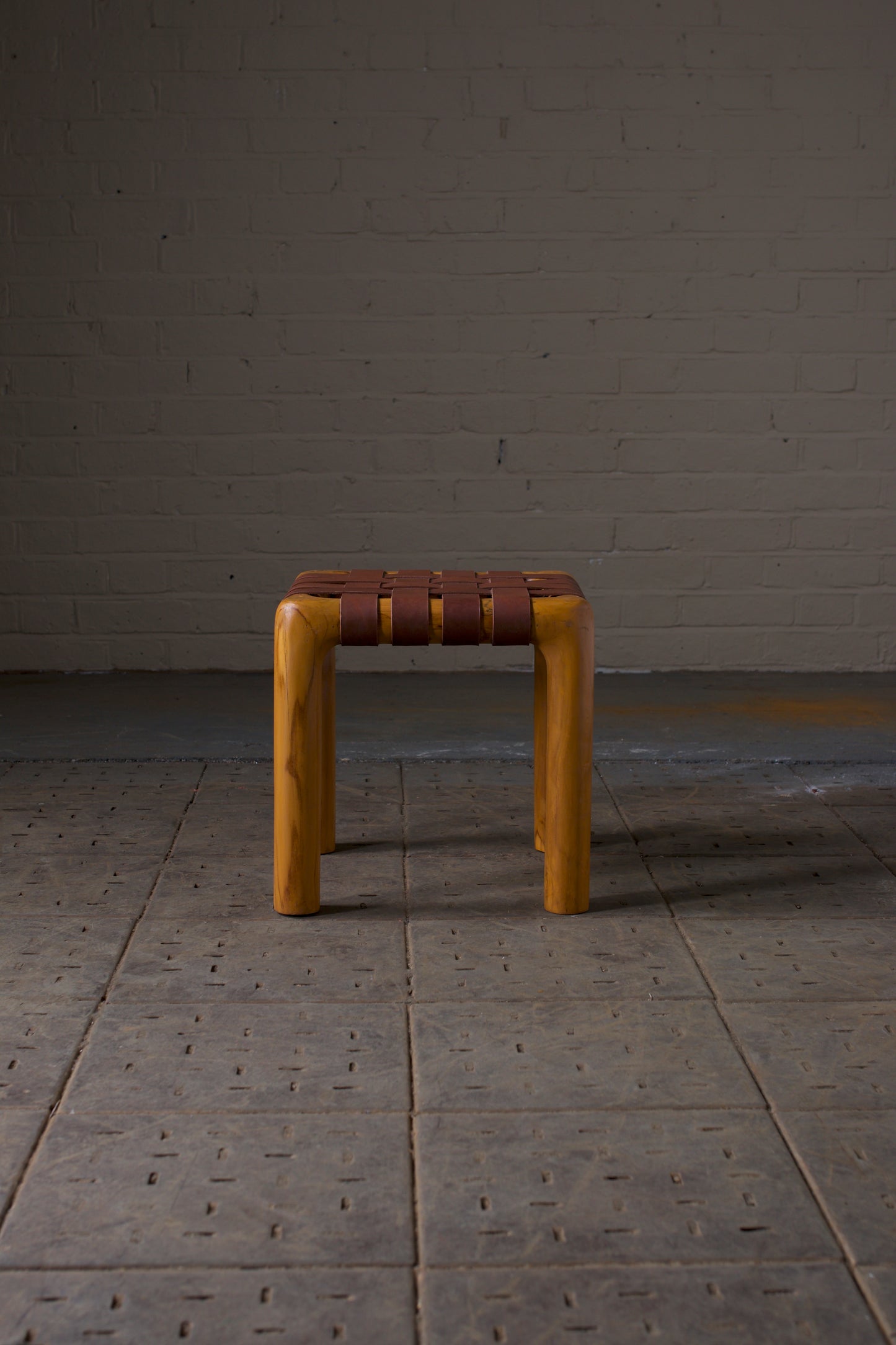 Leather strapped stool