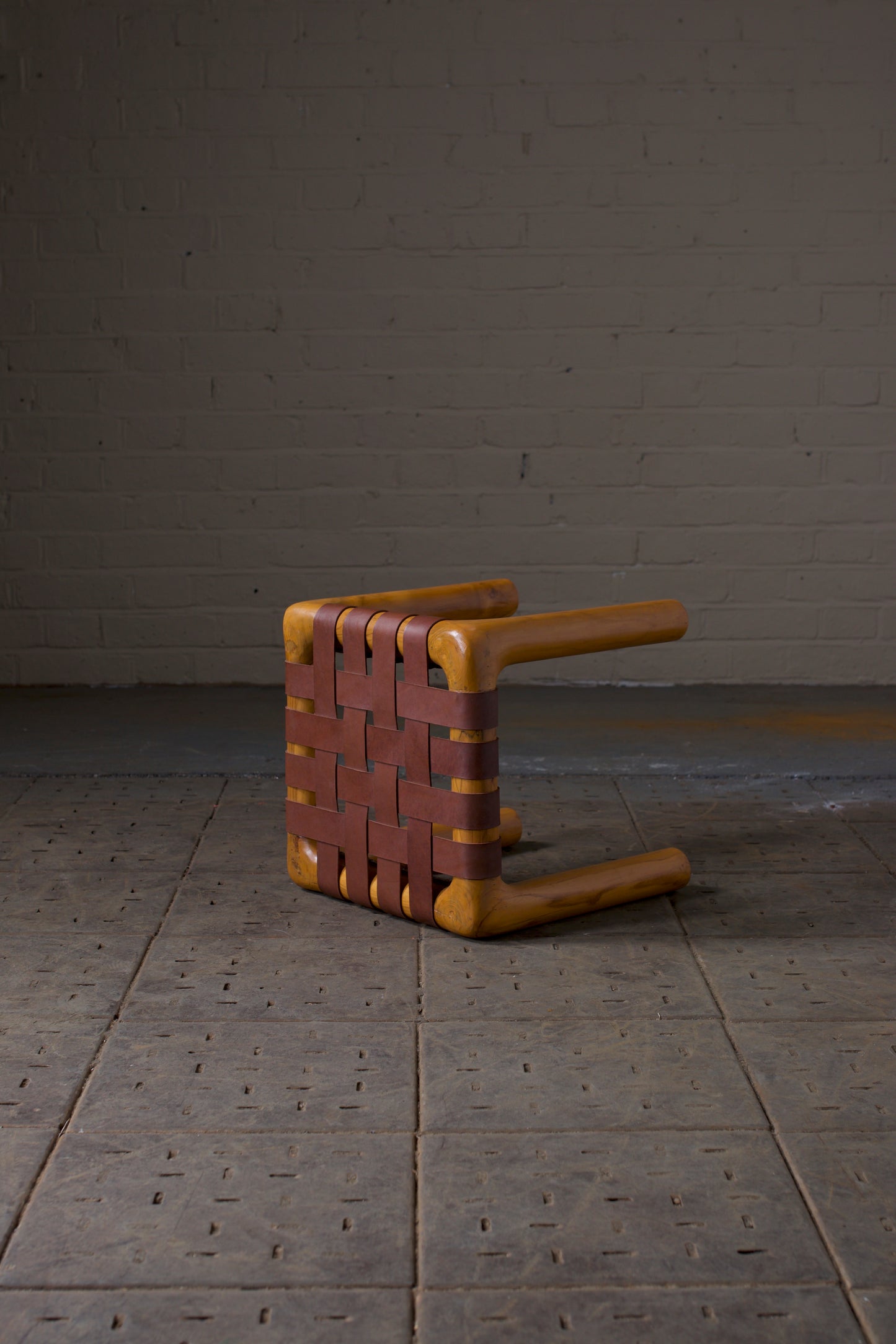 Leather strapped stool