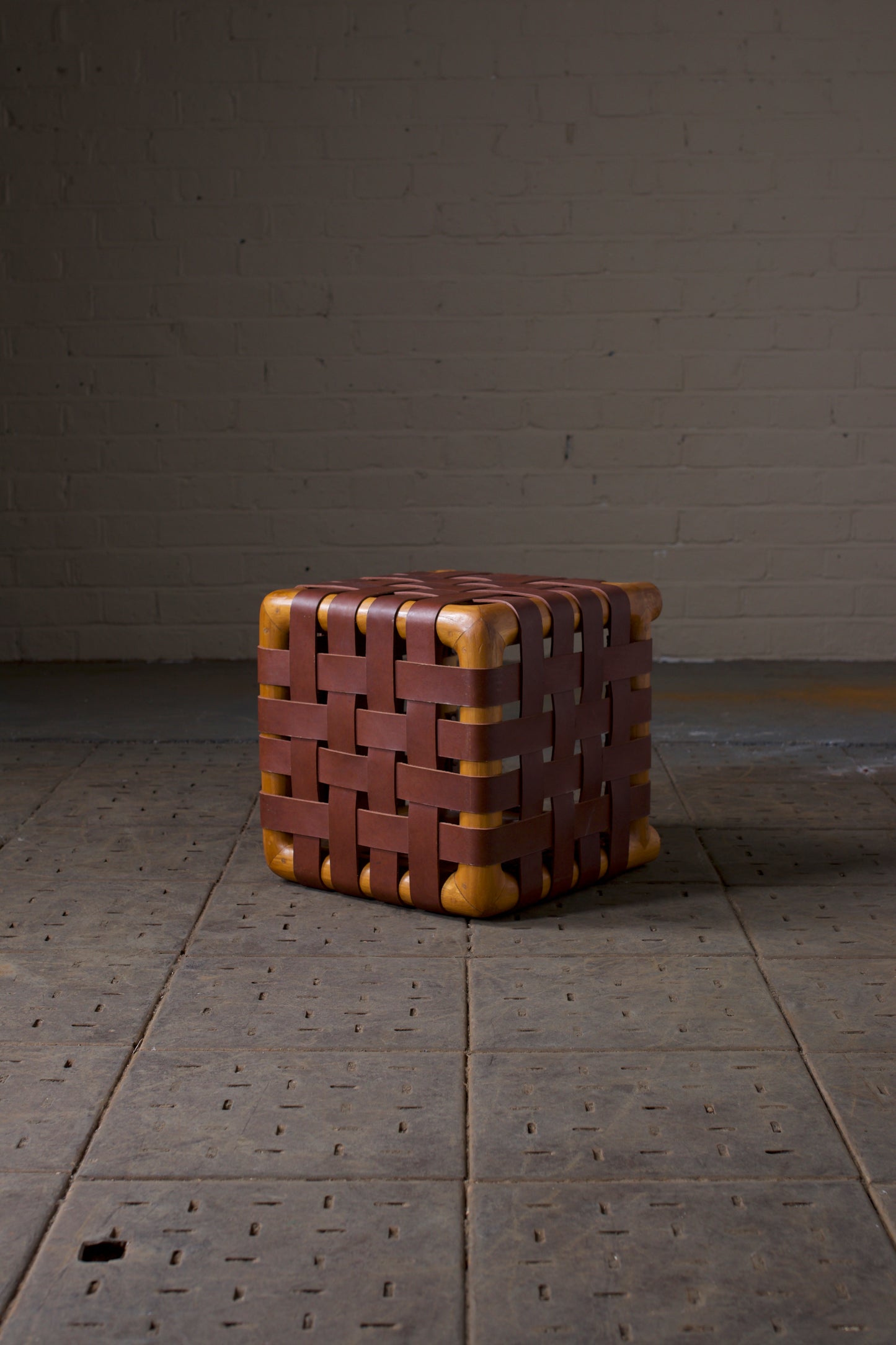 Leather strapped stool