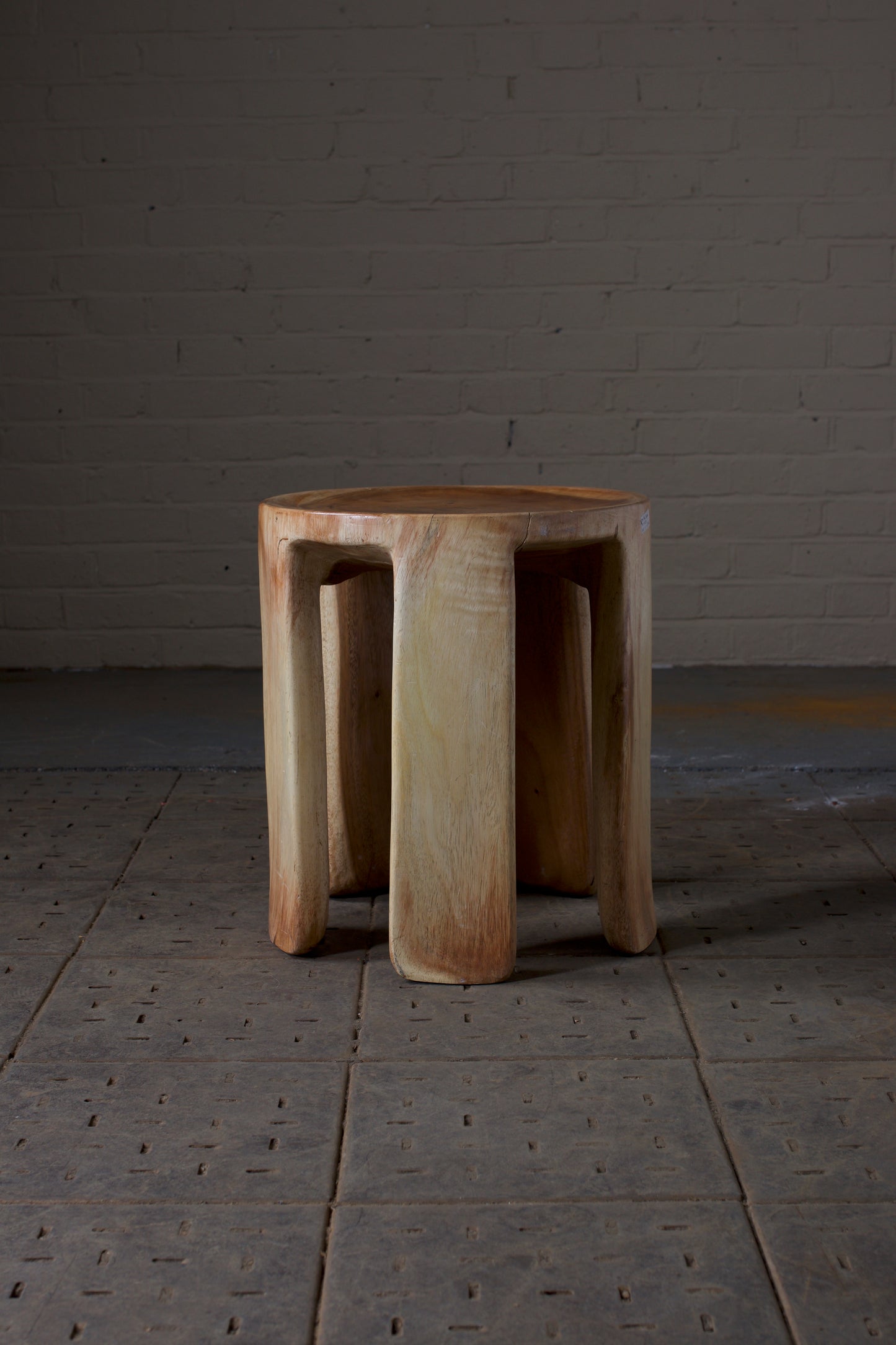 Single Block Mango Wood Carved Stool