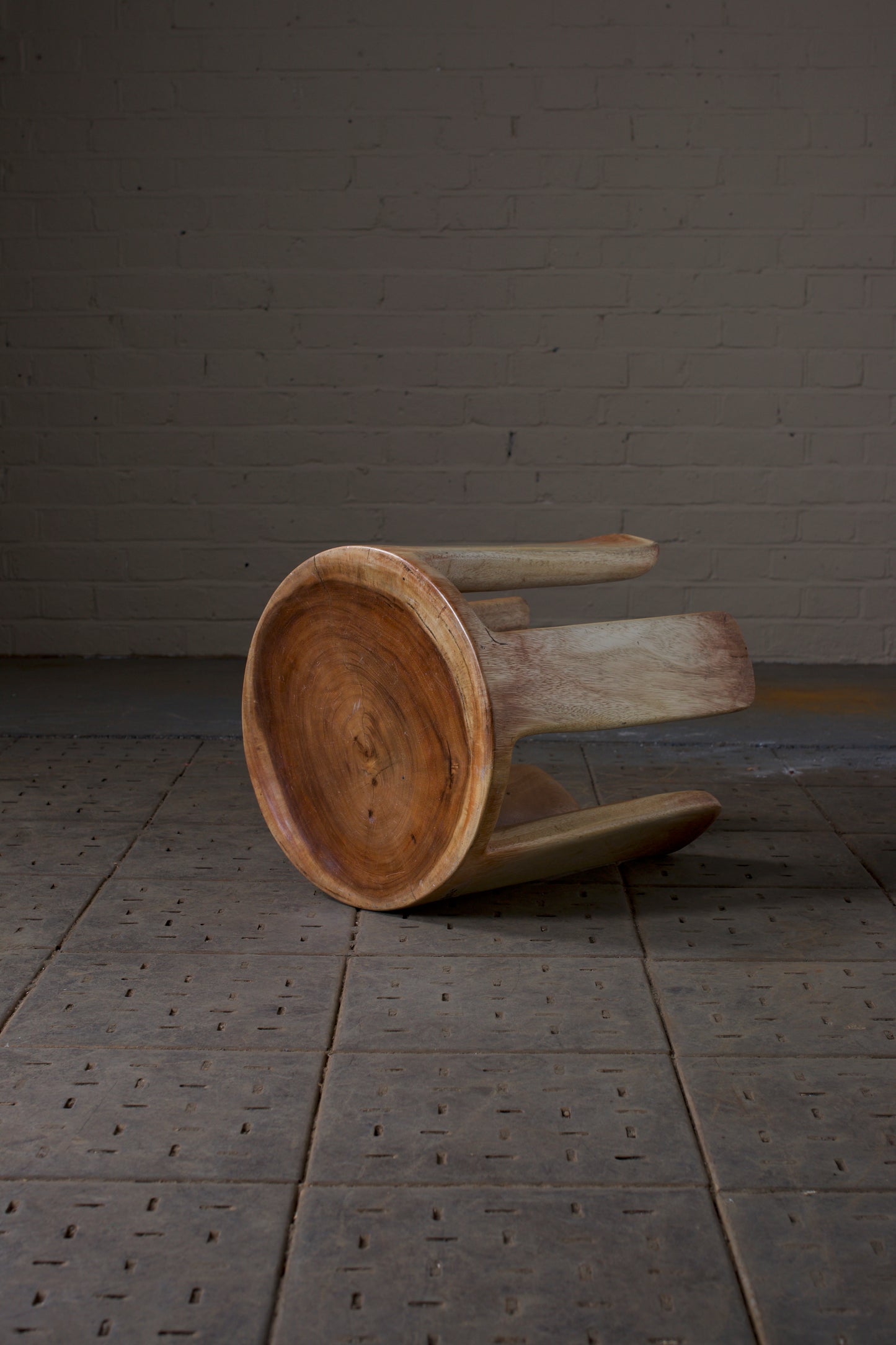 Single Block Mango Wood Carved Stool