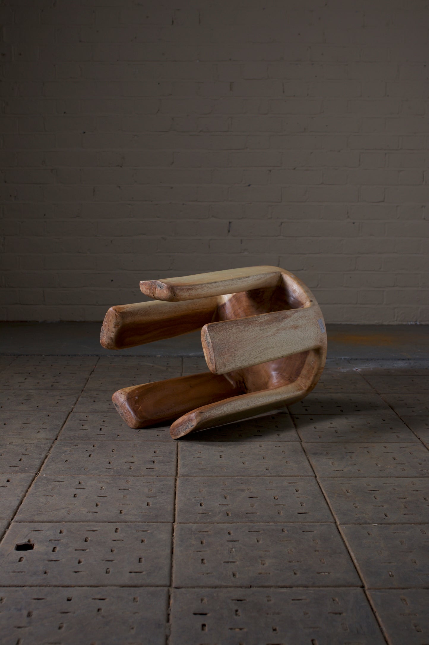 Single Block Mango Wood Carved Stool