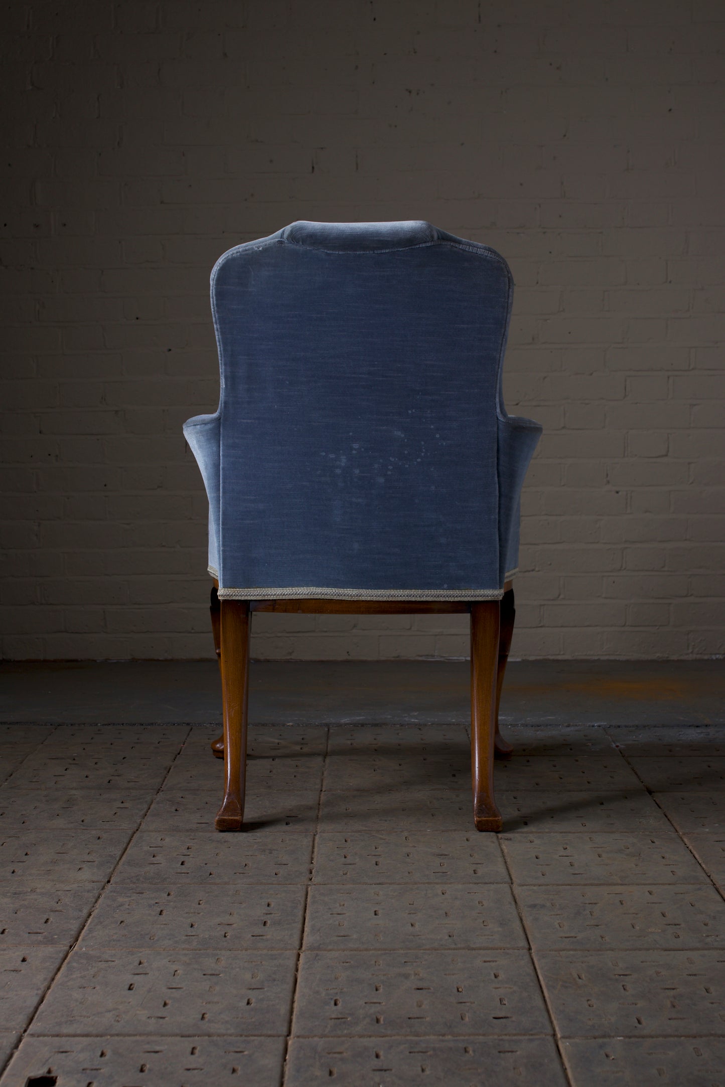 Queen Anne Style Upholstered Walnut Chair, Circa 1930's